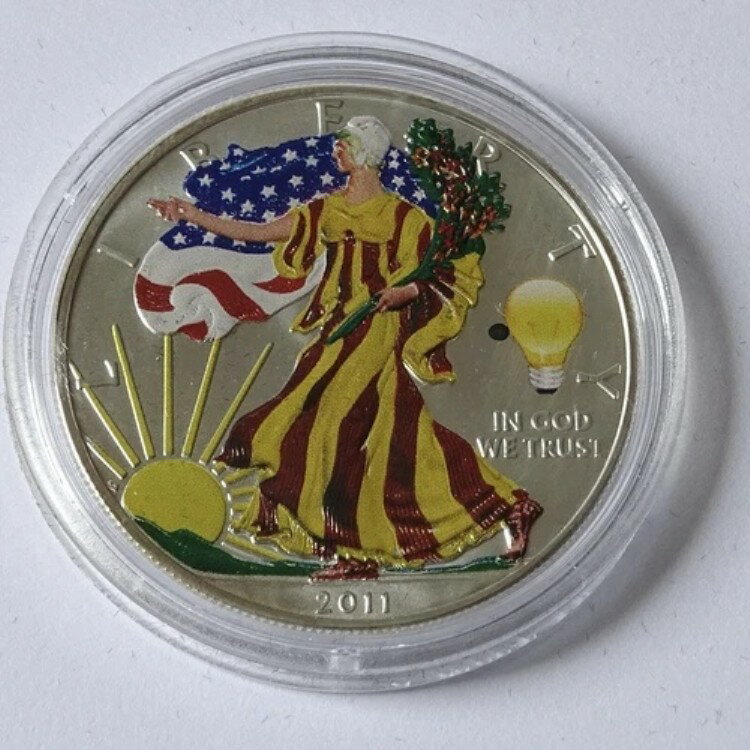 2010年 シルバー リバティ イーグル 1オンス シルバー ダラー 電球 プライベート