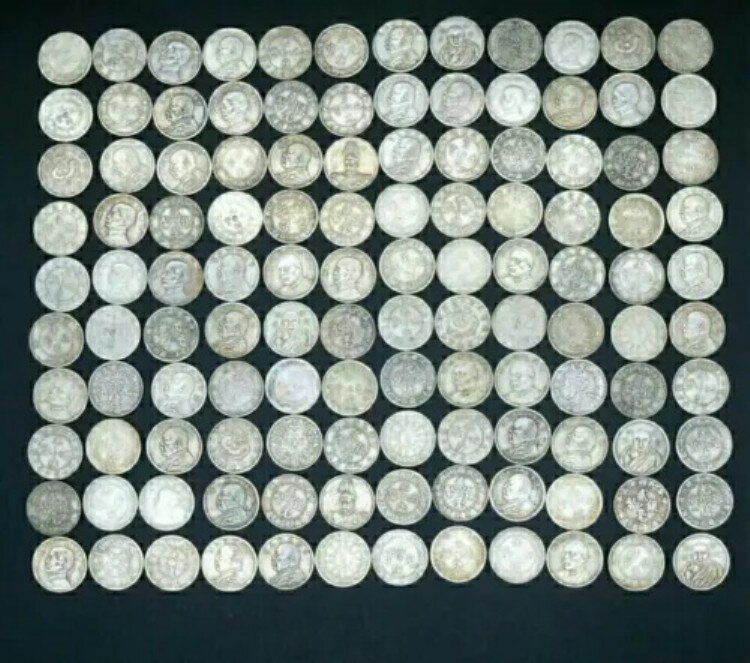 希少な中国の古い鉄メッキ銀貨コレクション 120枚