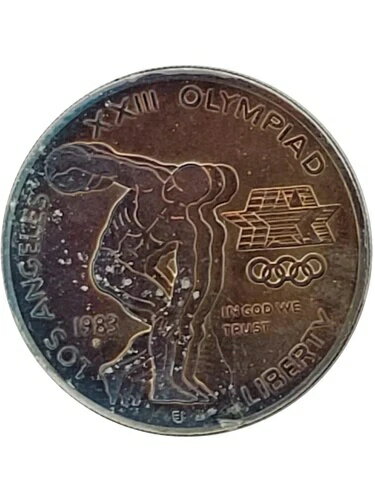 1983年 S $1 オリンピック記念、円盤投げ選手、銀90%