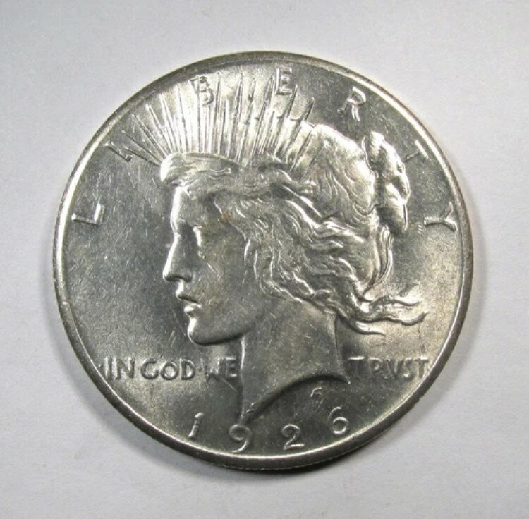 1926年 シルバーピースダラー UNC 詳細コイン AQ661