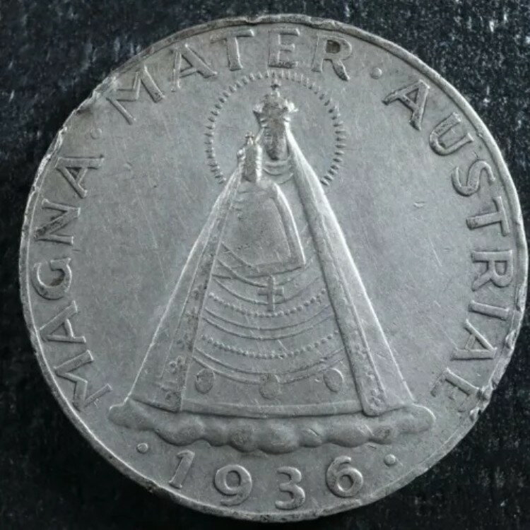 5 シリング 1936 オーストリア KM#2853 シルバー アウトリッヒ エスターライヒ