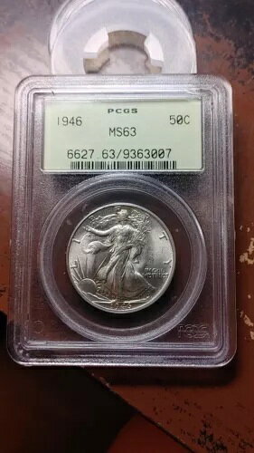 1946年ウォーキング・リバティ・シルバー・ハーフドル 50セント OGH オールドグリーンホルダー PCGS MS63 5044(3)