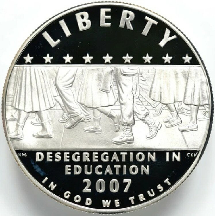 2007年リトルロック高校人種差別撤廃記念銀貨（箱・品質証明書付き）