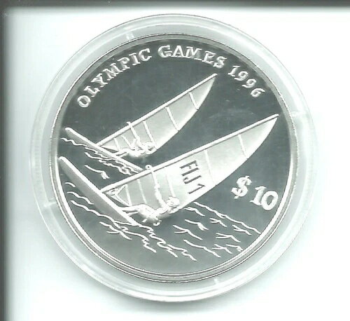 アメリカ アトランタ 1996 オリンピック 10 ドル ウィンドサーフィン フィジー諸島 31.47g シルバー プ..