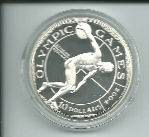 コイン ギリシャ 2004 オリンピック 円盤投げ クック諸島 10 ドル 銀貨 プルーフ