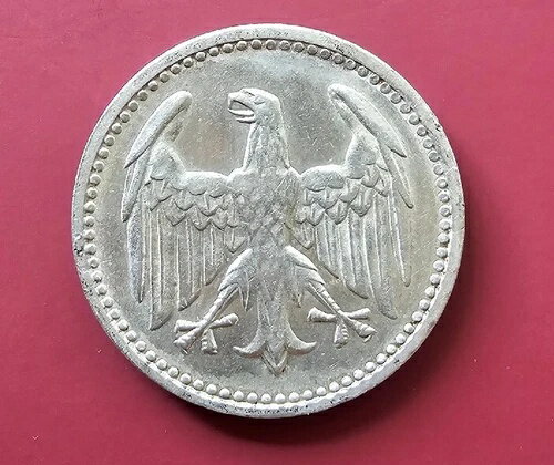 ドイツ硬貨 3 マルク ライヒスマルク 1924 J ワイマール共和国 イーグル シルバー