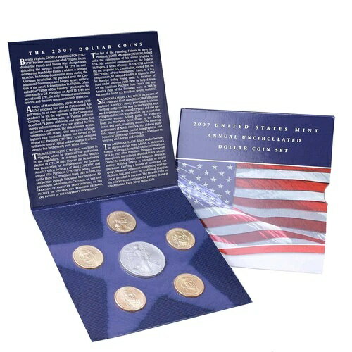 2007年 未流通ドル貨幣6枚セット シルバーイーグル サカガウィア大統領記念