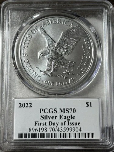 2022年 $1 PCGS MS-70 1オンス アメリカンシルバーイーグル 発行初日 クリフトンサイン