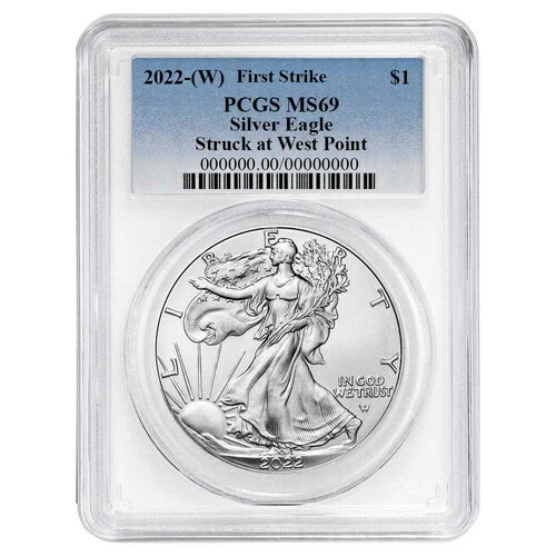 2022年 (W) 1ドル アメリカン シルバー イーグル PCGS MS69 FS ブルーラベル ホワイトフレーム