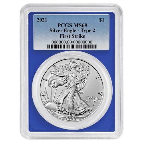 2021年 1ドル タイプ2 アメリカンシルバーイーグル PCGS MS69 FS ブルーラベル ブルーフレーム
