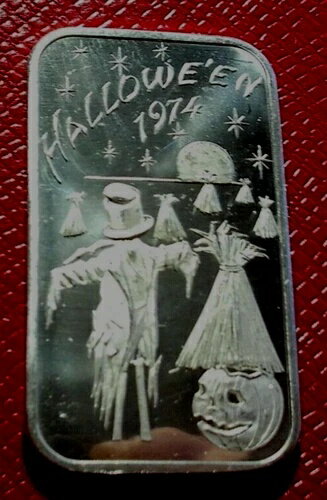 ヴィンテージ 1974 ハロウィーンバー 1トロイオンス 999 シルバー マディソンミント製