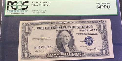 PCGS 1935e 1ドル銀貨証明書 非常に優れた新品 64PPQ