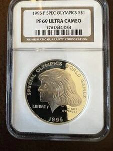 1995-P スペシャルオリンピックス 1ドル NGC PF 69 ウルトラカメオ シルバー記念ドル