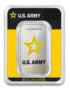 1オンス .999 シルバーバー - TEP とブラックベルベットのギフト背景にアメリカ陸軍のロゴがカラー化されています