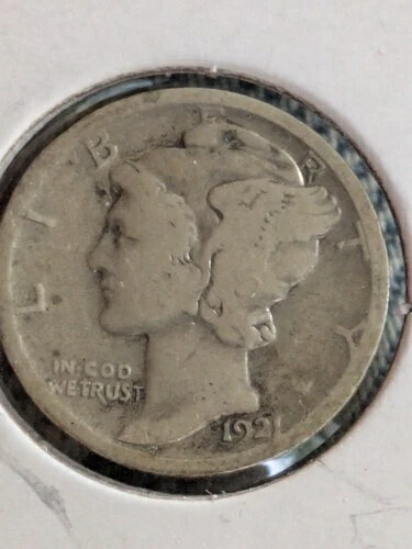 1921年フィラデルフィア造幣局シルバーマーキュリーダイム(3)