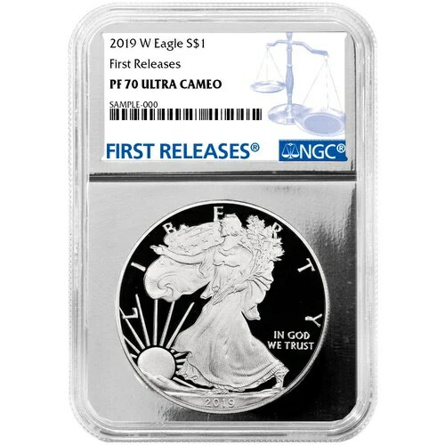 2019-W Proof Silver American Eagle NGC PF70 UC FR Silver Core商品について認証 NGCブランド NGCブランド/造幣局 アメリカ造幣局コイン アメリカンイーグル組成 銀製造国/地域 アメリカ合衆国純度 0.999品位 PF70単位 1オンスあたりの貴金属含有量刻印タイプ プルーフ総貴金属含有量 1オンス年 2019注意事項※以下の注意事項をご理解のうえ、ご購入ください■ 鑑定済みコイン・紙幣について各種コイン・紙幣の鑑定機関（NGC、PCGS、PMGなど）は、収集品の真贋鑑定およびグレーディングを行う専門機関です。鑑定後の商品は、専用ケース（スラブ）に封入され、状態を示すグレードが付与されます。■ グレードについてグレードはコイン・紙幣自体の状態を評価するものであり、ケース自体の品質や状態を保証するものではありません。製造・輸送時の影響により、以下のような状態が発生する場合がございます。- 軽微なスレ傷・拭き傷（特に光の角度で見えるもの）- ケース内部のホコリ・小さな異物（鑑定機関の検品基準を満たしている場合）- ラベルのズレ・わずかな傾きこれらは鑑定機関の基準内であり、返品・交換の対象とはなりませんのでご了承ください。■ ラベルの種類について各鑑定機関では、コイン・紙幣の状態や鑑定の結果に応じて異なるラベルが付与されます。- 通常ラベル（Standard/Regular）：一般的なグレード付き鑑定済みコイン・紙幣- オーセンティック（Authentic）：グレードなしで真贋のみ保証- 詳細グレード（Details）：クリーニング跡やエッジのダメージがあるが本物と認定- 特別ラベル（Special Label）：記念版や特定のデザインの限定ラベル - 例：NGC「Early Releases」「First Releases」、PCGS「First Strike」 などグレードやラベルの種類は、商品画像および説明文をご確認のうえ、ご購入ください。■ 在庫状況について当店の商品は海外から取り寄せております。ご購入のタイミングによっては在庫切れとなる場合がございます。その際はご連絡のうえ、ご注文をキャンセルさせていただく場合がございますので、あらかじめご了承ください。■ ご注文後のキャンセルについてご注文と同時に商品のお取り寄せを開始するため、お客様都合によるキャンセルは承っておりません。■ 配送についてお届けまでに通常2〜3週間ほどかかります。海外の祝日や天候、税関手続きにより通常より配送が遅れる可能性がございます。■ 保証について商品説明に英語で「保証（warranty）」と記載があっても、日本国内では適用されませんのでご了承ください。 当店では、商品到着後7日以内の初期不良に限り、対応させていただきます。 （返品規約の詳細については、楽天市場内の会社概要欄下部をご参照ください。）■ 商品の色・素材感について撮影環境やモニター設定により、実際の商品と色味や質感が異なる場合がございます。■ 価格変動について希少性の高い商品は市場価格の変動により、追加料金をお願いする場合がございます。追加料金に同意いただけない場合には、ご注文のキャンセルが可能ですので、ご安心ください。■ その他サービスについて海外製品の輸入代行も承っております。ショップに掲載されていない商品でもお探し可能ですので、お気軽にご相談ください。尚、業者販売（業販）や複数購入の場合、割引対応も可能です。ご希望の方はお問い合わせください。