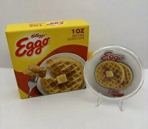 2024 1オンス .999 ファインシルバー エッゴ? ワッフルプレート シルバーコイン チャド カラー化済み C..