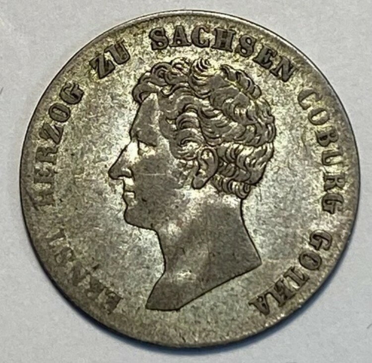 1836年 ドイツ諸州 ザクセン＝コーブルク＝ゴータ公国 10クロイツァー貨幣 KM#63 SB6886