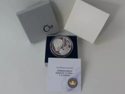 2020年チェコ共和国銀貨 コイン PP プルーフ - トーマス・アルバ・エジソン --