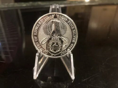 2017年 クイーンズ・ビースト グリフィン・オブ・エドワード3世 2オンス シルバーコイン BU カプセル入り(3)