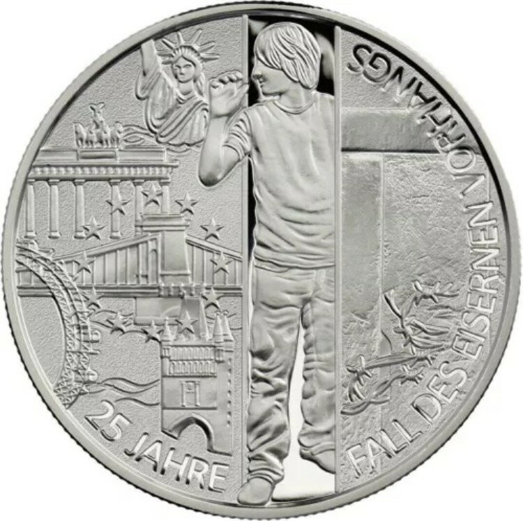 オーストリア 20ユーロ 25年 鉄のカーテンの崩壊 2015年 Ag 2/3オンス プルーフ