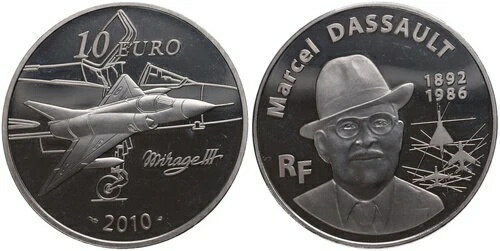 フランス - フランス 10 マルセル・ダッソー ニッケルシルバー 23.7g ? 37mm Km#1691