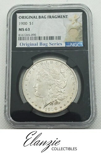 1900年モルガン銀貨オリジナルバッグ破片 NGC MS63