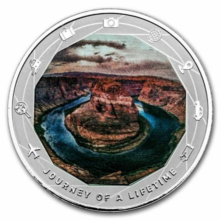 2025年カメルーン1オンス銀貨 一生に一度の旅：ホースシューベンドのサムネイル