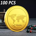 100個 XRPギフト メタルクラフト 記念ラウンドリップルコイン ゴールドプレート