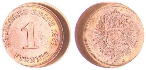 Kaiserreich 1 Pfennig 1887 20% 分散型 Prfr. (45722)(3)