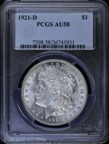 1921-D $1 Morgan Silver Dollar PCGS AU 58 | VAM-1DK商品について流通/非流通額面 1ドルコイン モルガン組成 銀年 1921年鋳造タイプ ビジネス造幣局所在地 デンバーグレード AU 58製造国/地域 アメリカ合衆国認証 PCGS修正アイテム番号注意事項※以下の注意事項をご理解のうえ、ご購入ください■ 鑑定済みコイン・紙幣について各種コイン・紙幣の鑑定機関（NGC、PCGS、PMGなど）は、収集品の真贋鑑定およびグレーディングを行う専門機関です。鑑定後の商品は、専用ケース（スラブ）に封入され、状態を示すグレードが付与されます。■ グレードについてグレードはコイン・紙幣自体の状態を評価するものであり、ケース自体の品質や状態を保証するものではありません。製造・輸送時の影響により、以下のような状態が発生する場合がございます。- 軽微なスレ傷・拭き傷（特に光の角度で見えるもの）- ケース内部のホコリ・小さな異物（鑑定機関の検品基準を満たしている場合）- ラベルのズレ・わずかな傾きこれらは鑑定機関の基準内であり、返品・交換の対象とはなりませんのでご了承ください。■ ラベルの種類について各鑑定機関では、コイン・紙幣の状態や鑑定の結果に応じて異なるラベルが付与されます。- 通常ラベル（Standard/Regular）：一般的なグレード付き鑑定済みコイン・紙幣- オーセンティック（Authentic）：グレードなしで真贋のみ保証- 詳細グレード（Details）：クリーニング跡やエッジのダメージがあるが本物と認定- 特別ラベル（Special Label）：記念版や特定のデザインの限定ラベル - 例：NGC「Early Releases」「First Releases」、PCGS「First Strike」 などグレードやラベルの種類は、商品画像および説明文をご確認のうえ、ご購入ください。■ 在庫状況について当店の商品は海外から取り寄せております。ご購入のタイミングによっては在庫切れとなる場合がございます。その際はご連絡のうえ、ご注文をキャンセルさせていただく場合がございますので、あらかじめご了承ください。■ ご注文後のキャンセルについてご注文と同時に商品のお取り寄せを開始するため、お客様都合によるキャンセルは承っておりません。■ 配送についてお届けまでに通常2〜3週間ほどかかります。海外の祝日や天候、税関手続きにより通常より配送が遅れる可能性がございます。■ 保証について商品説明に英語で「保証（warranty）」と記載があっても、日本国内では適用されませんのでご了承ください。 当店では、商品到着後7日以内の初期不良に限り、対応させていただきます。 （返品規約の詳細については、楽天市場内の会社概要欄下部をご参照ください。）■ 商品の色・素材感について撮影環境やモニター設定により、実際の商品と色味や質感が異なる場合がございます。■ 価格変動について希少性の高い商品は市場価格の変動により、追加料金をお願いする場合がございます。追加料金に同意いただけない場合には、ご注文のキャンセルが可能ですので、ご安心ください。■ その他サービスについて海外製品の輸入代行も承っております。ショップに掲載されていない商品でもお探し可能ですので、お気軽にご相談ください。尚、業者販売（業販）や複数購入の場合、割引対応も可能です。ご希望の方はお問い合わせください。
