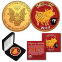 2019年旧正月 亥年 24K金メッキ 1オンス アメリカンシルバーイーグル 箱付き