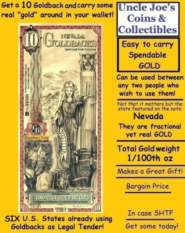 ネバダ州10オンスゴールドバック紙幣、オーラム1/100オンス24K金箔紙幣！オンラインで金貨を買おう！(3)