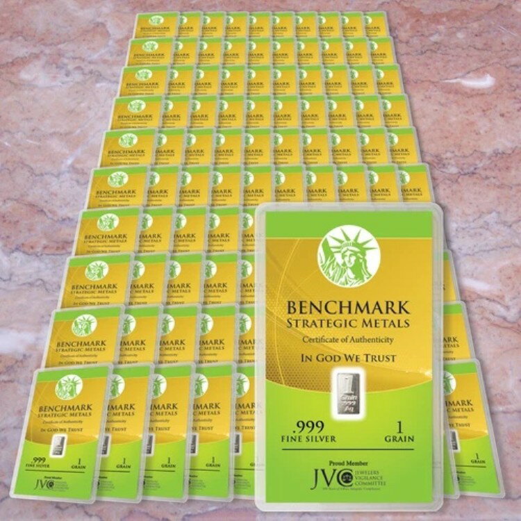100本入り 1/15グラム 0.999 純銀バー 100パック 純銀地金 G26a