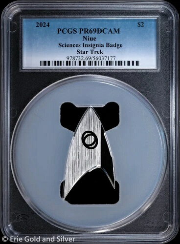 2024年 ニウエ 2ドル 1オンス シルバー スタートレック サイエンス バッジ PCGS PR 69 DCAM