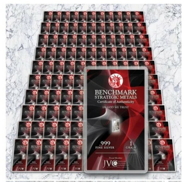 100バー 1/15グラム.999 純銀バー 100パック 純銀地金 30(3)