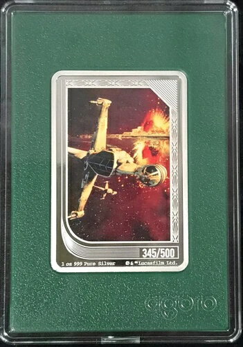 2025年 アゴロ NIUE 2ドル スターウォーズ ミント トレーディングコイン エメラルド Bウイング ファイター #345/500