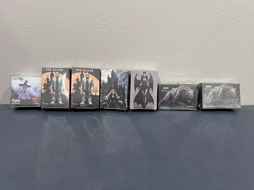 7個セット 密封 5グラム .999 純銀 密封箱 ハロウィンテーマ