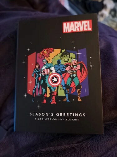 2023 ニウエ マーベル シーズンズグリーティング サンタのスーパーヘルパー 1オンス シルバー カラーラ..