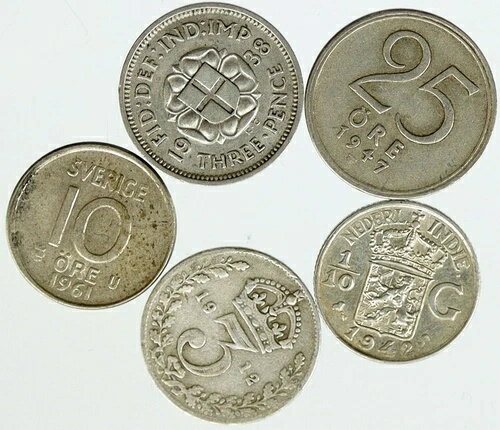 楽天WORLD RESOURCE【KING店】シルバーワールドコイン 5枚セット 本物コレクション ヴィンテージグループ お得ギフト i115496