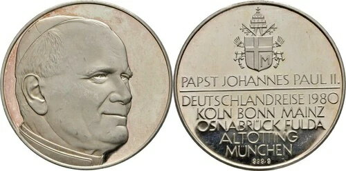 バイエルン アルトエッティング ミュンヘン メダル 1980 ローマ法王ヨハネ パウロ オリジナル コイン #N757-