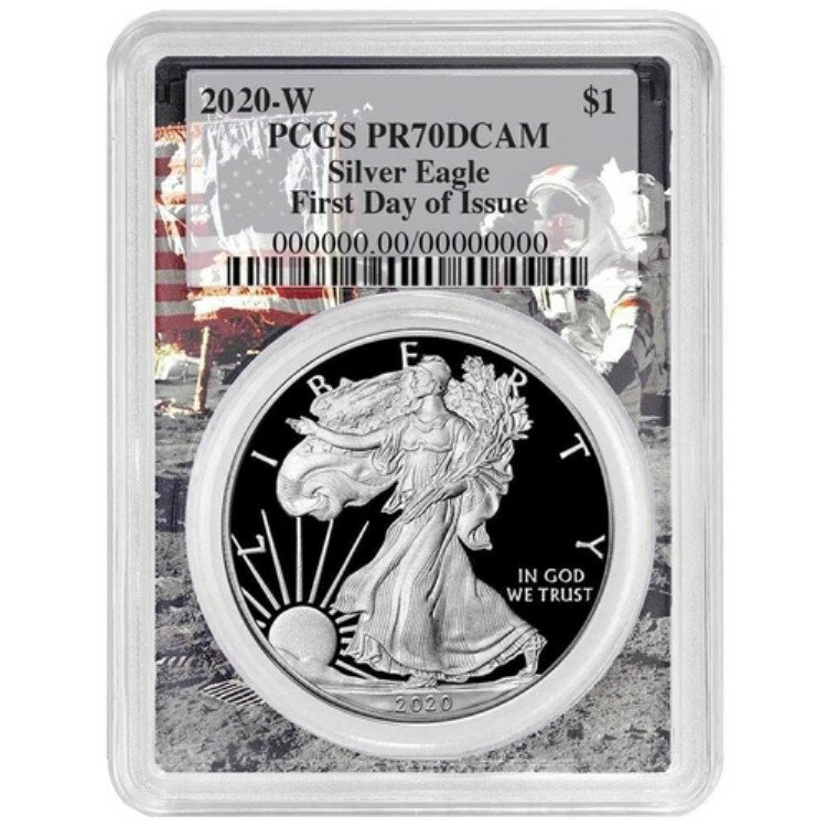 2020-W $1 1オンス プルーフ アメリカンシルバーイーグル PCGS PR70DCAM FDOI アポロフレーム