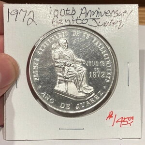 1972年 メキシコ 銀メダル ベニート・フアレス 100周年記念 希少