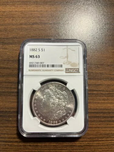 1882-S モルガン銀貨 $1 NGC ミントステート 63 MS 63