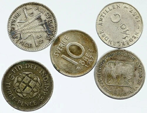 楽天WORLD RESOURCE【KING店】シルバーワールドコイン 5枚セット 本物コレクション ヴィンテージグループ お得ギフト i115652