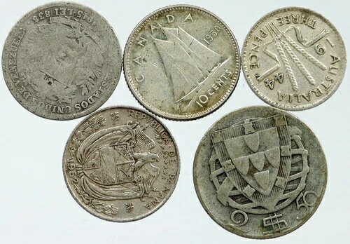 楽天WORLD RESOURCE【KING店】シルバーワールドコイン 5枚セット 本物コレクション ヴィンテージグループ お得ギフト i115657