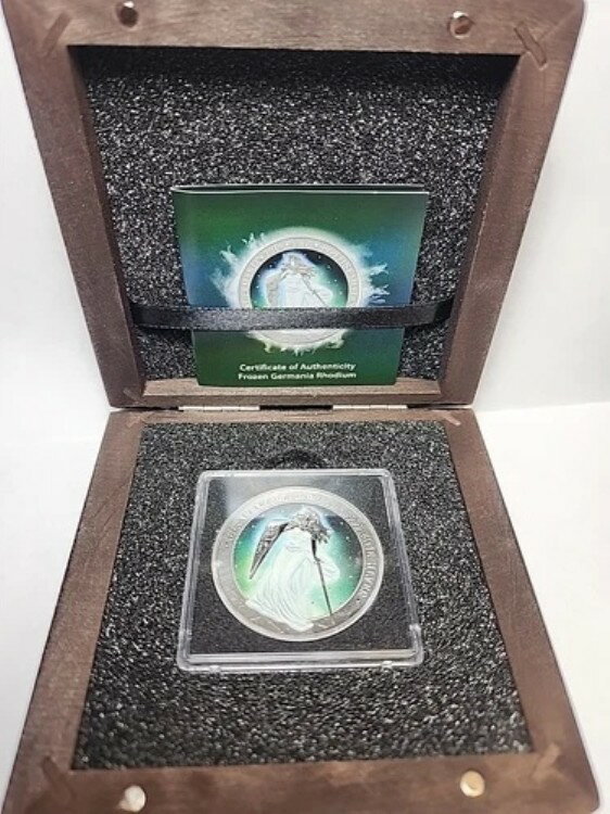 2019年 ゲルマニア 1オンス ファインシルバー フローズン ゲルマニア オーロラ ロジウム RTC#011