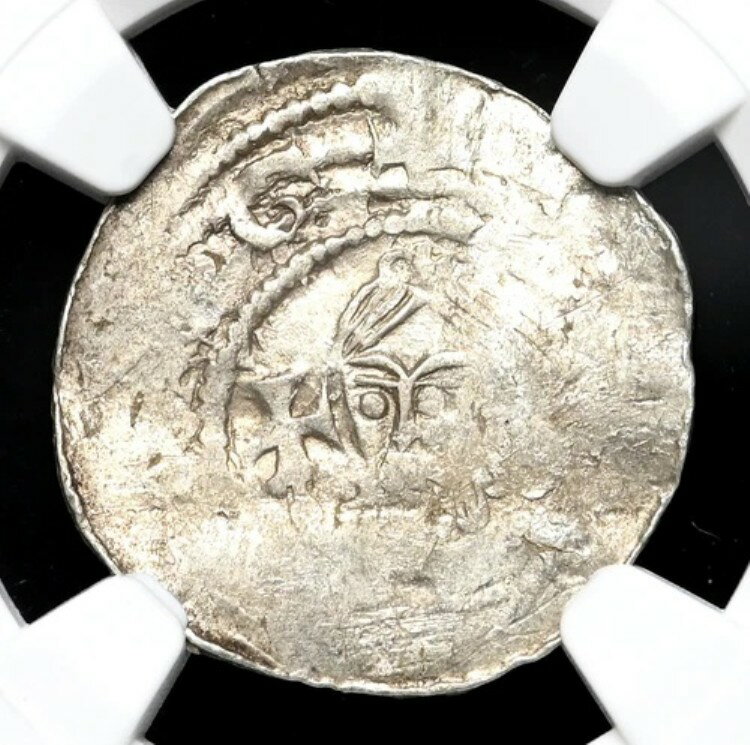 ドイツ、マクデンブルク - ギッテルデ。匿名の銀デナール、c。 1050、NGC XF