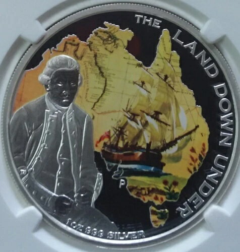 希少 キャプテン・ジェームズ・クック 2013年 オーストラリア 0.999オンス シルバー 1ドル カラー NGC PF69 UC
