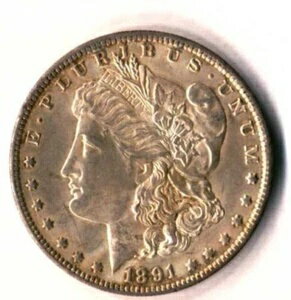 1891年 O モルガン シルバー ダラー 1ドル ブリリアント Unc/SLIDER